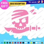 Jolly Roger Skull Sticker Decal Lego Pirate Boat Flag Crossbone Sword Sail Beach - Image 21