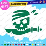Jolly Roger Skull Sticker Decal Lego Pirate Boat Flag Crossbone Sword Sail Beach - Image 5