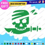 Jolly Roger Skull Sticker Decal Lego Pirate Boat Flag Crossbone Sword Sail Beach - Image 6