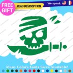 Jolly Roger Skull Sticker Decal Lego Pirate Boat Flag Crossbone Sword Sail Beach - Image 7