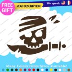 Jolly Roger Skull Sticker Decal Lego Pirate Boat Flag Crossbone Sword Sail Beach - Image 9
