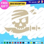 Jolly Roger Skull Sticker Decal Lego Pirate Boat Flag Crossbone Sword Sail Beach - Image 10