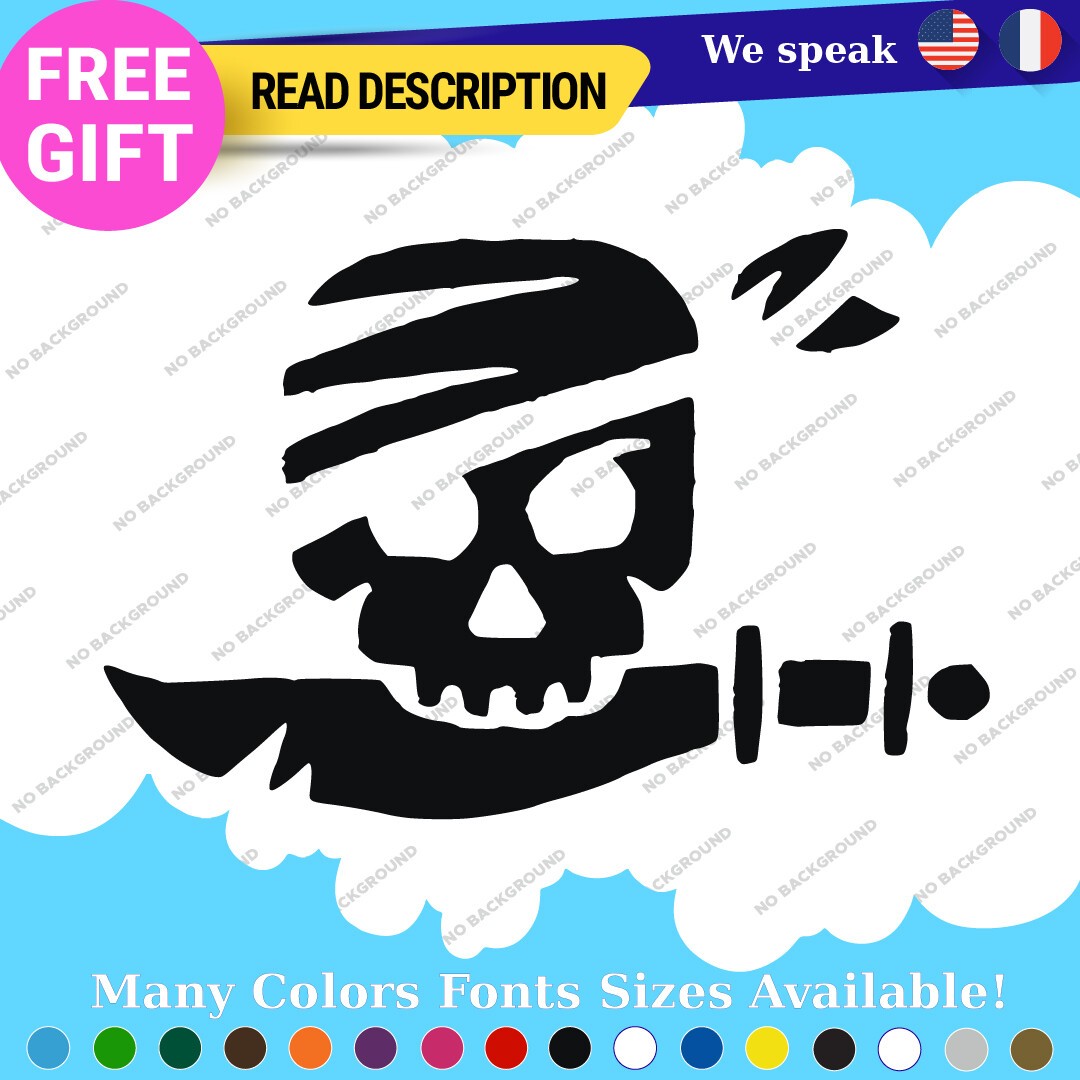 Jolly Roger Skull Sticker Decal Lego Pirate Boat Flag Crossbone Sword Sail Beach 297309316178 Jolly Roger Skull Sticker Decal Lego Pirate Boat Flag Crossbone Sword Sail Beach - Image 1