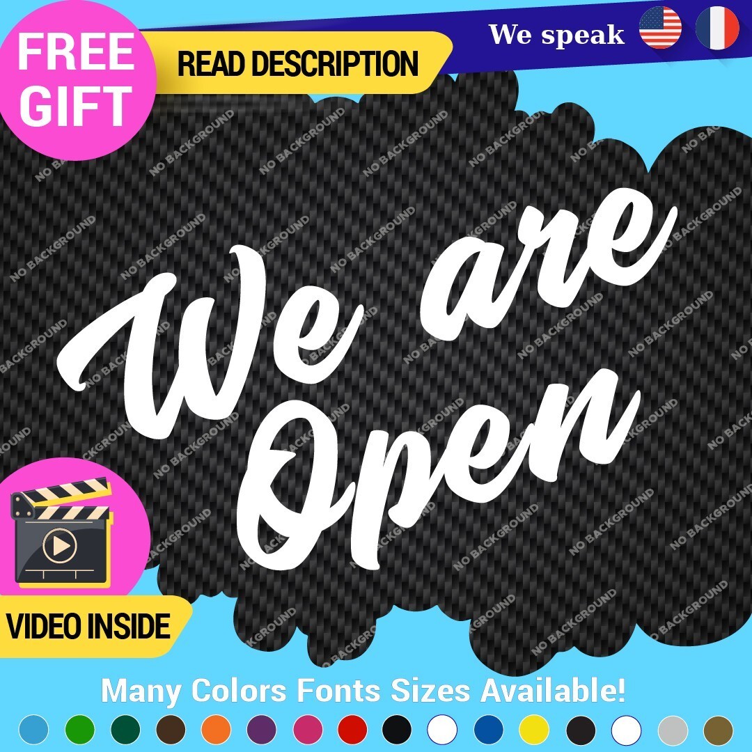 We Are Open Decal Sticker Vinyl Store Windows Shop Wall Sign Business Hours 297432108678 We Are Open Decal Sticker Vinyl Store Windows Shop Wall Sign Business Hours ❤ - Image 1