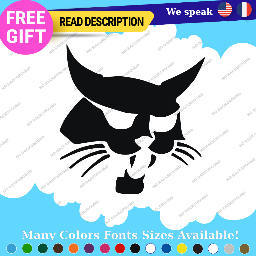 Fits BobCat Decals Stickers Vinyl Excavator Head Machinery Door Skid Steer Load 297353864998 Fits BobCat Decals Stickers Vinyl Excavator Head Machinery Door Skid Steer Load - Image 1