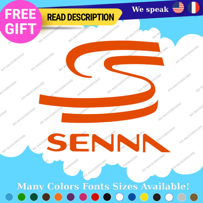 Fit Ayrton Senna Decal Sticker Vinyl Legend Formula SS Grand Prix Race Racing F1 - Image 3