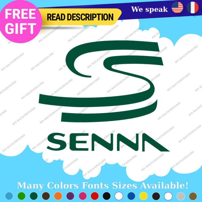 Fit Ayrton Senna Decal Sticker Vinyl Legend Formula SS Grand Prix Race Racing F1 - Image 21