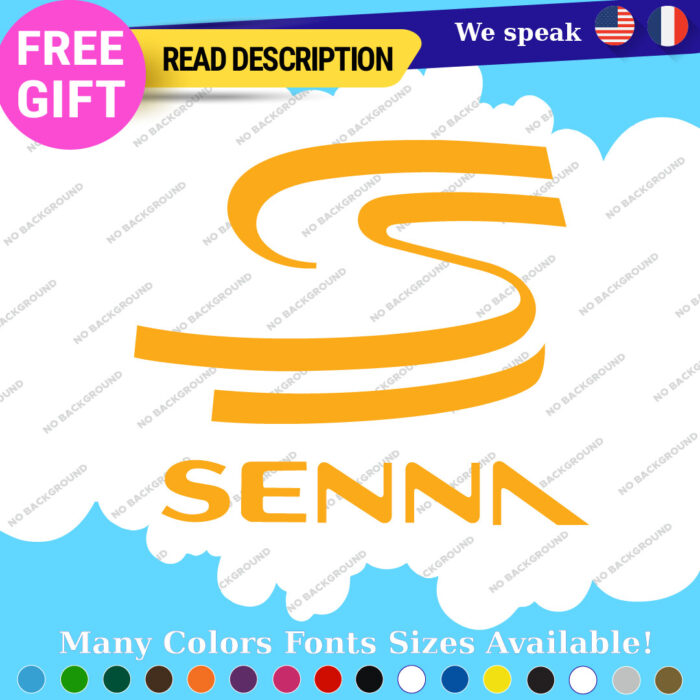 Fit Ayrton Senna Decal Sticker Vinyl Legend Formula SS Grand Prix Race Racing F1 - Image 22