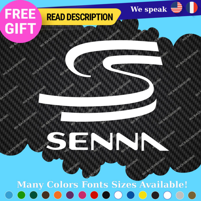 Fit Ayrton Senna Decal Sticker Vinyl Legend Formula SS Grand Prix Race Racing F1 - Image 23