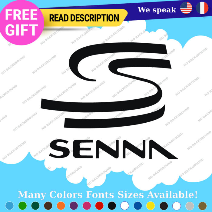 Fit Ayrton Senna Decal Sticker Vinyl Legend Formula SS Grand Prix Race Racing F1 - Image 24