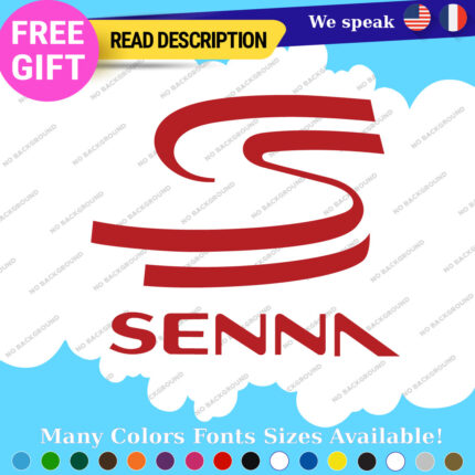 Fit Ayrton Senna Decal Sticker Vinyl Legend Formula SS Grand Prix Race Racing F1