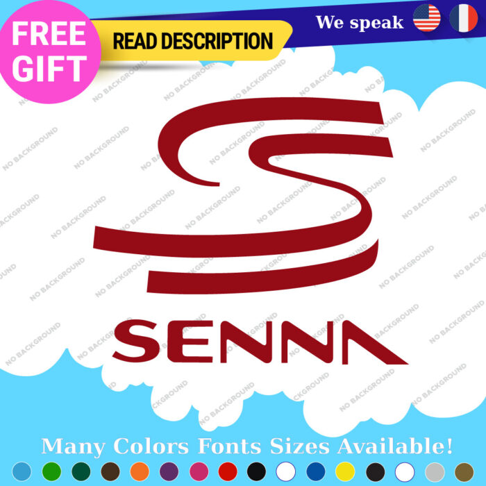 Fit Ayrton Senna Decal Sticker Vinyl Legend Formula SS Grand Prix Race Racing F1 - Image 27