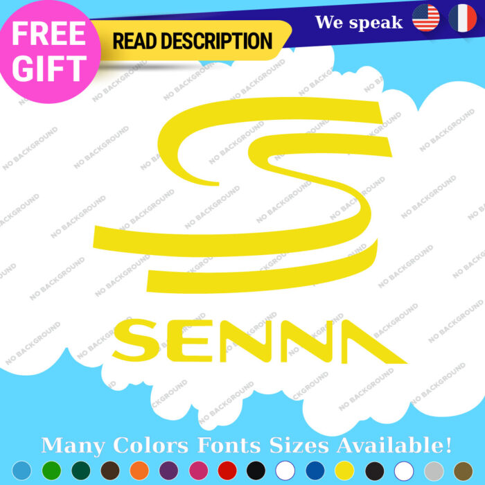 Fit Ayrton Senna Decal Sticker Vinyl Legend Formula SS Grand Prix Race Racing F1 - Image 26