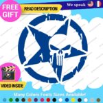 Fits Army Star Skull Sticker Decal Vinyl US Military Truck Door Punisher - Image 15