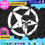 Fits Army Star Skull Sticker Decal Vinyl US Military Truck Door Punisher