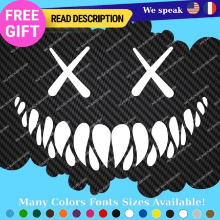 Fits Smiling Smile Face Car Windshield Horror Scary JDM VINYL DECAL STICKER