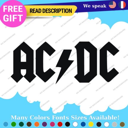 Fits AC/DC Decals Stickers Vinyl Band Group Rock Music Cuitar ACDC Hell Voltage