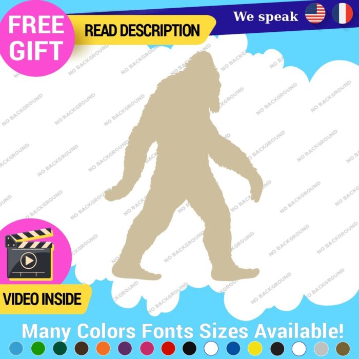 Bigfoot Yeti  Walking  Decals Stickers Vinyl  Silouhette Beard Sasquatch Walk - Image 23