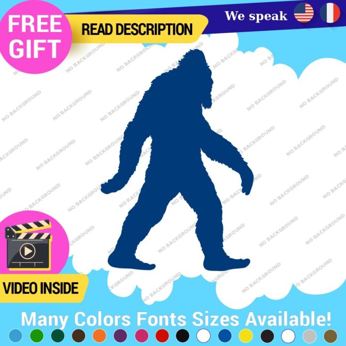 Bigfoot Yeti  Walking  Decals Stickers Vinyl  Silouhette Beard Sasquatch Walk - Image 18