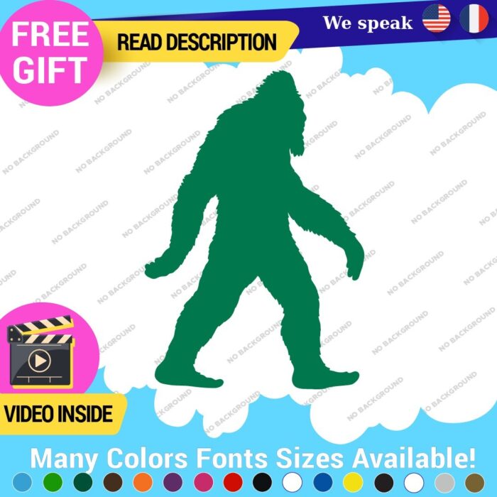 Bigfoot Yeti  Walking  Decals Stickers Vinyl  Silouhette Beard Sasquatch Walk - Image 20