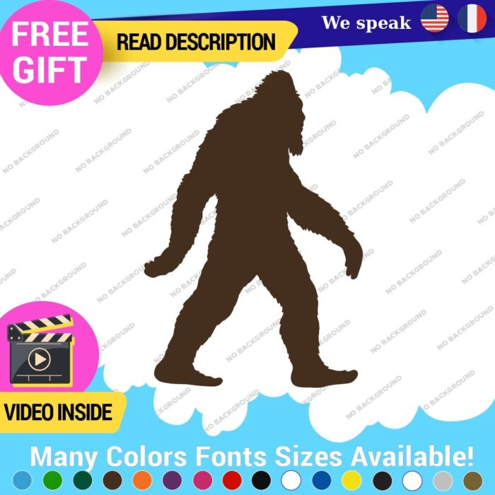 Bigfoot Yeti  Walking  Decals Stickers Vinyl  Silouhette Beard Sasquatch Walk - Image 22