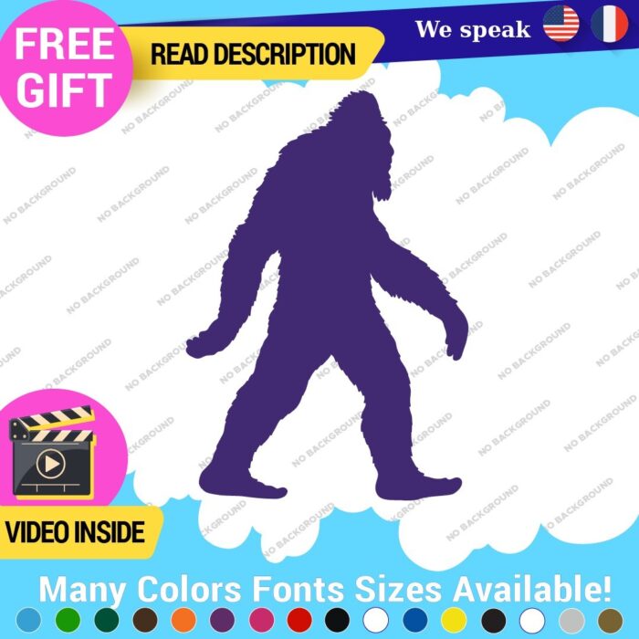 Bigfoot Yeti  Walking  Decals Stickers Vinyl  Silouhette Beard Sasquatch Walk - Image 16