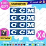 QTY:4 Fits CCM Hockey Decals Stickers Vinyl Classic Vintage Helmet Ice Skate Ga - Image 15