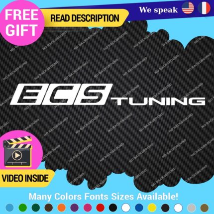 Fits  ECS Tuning Wheel Stickers Vinyl Exhaust Pipe Turbo Spacer Set JDM