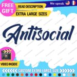 Fits Large Antisocial Windshield Banner Stickers Decals Vinyl JDM Anti Social - Image 11