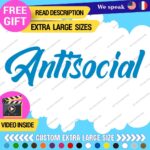 Fits Large Antisocial Windshield Banner Stickers Decals Vinyl JDM Anti Social - Image 13