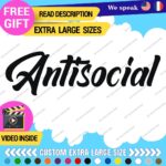 Fits Large Antisocial Windshield Banner Stickers Decals Vinyl JDM Anti Social