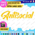 Fits Large Antisocial Windshield Banner Stickers Decals Vinyl JDM Anti Social - Image 3