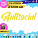 Fits Large Antisocial Windshield Banner Stickers Decals Vinyl JDM Anti Social - Image 4