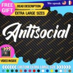 Fits Large Antisocial Windshield Banner Stickers Decals Vinyl JDM Anti Social - Image 14