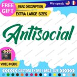 Fits Large Antisocial Windshield Banner Stickers Decals Vinyl JDM Anti Social - Image 16