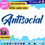 Fits Large Antisocial Windshield Banner Stickers Decals Vinyl JDM Anti Social - Image 15