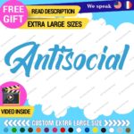 Fits Large Antisocial Windshield Banner Stickers Decals Vinyl JDM Anti Social - Image 25