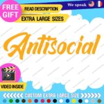 Fits Large Antisocial Windshield Banner Stickers Decals Vinyl JDM Anti Social - Image 27