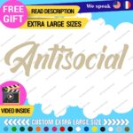 Fits Large Antisocial Windshield Banner Stickers Decals Vinyl JDM Anti Social - Image 21