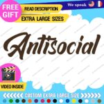 Fits Large Antisocial Windshield Banner Stickers Decals Vinyl JDM Anti Social - Image 20